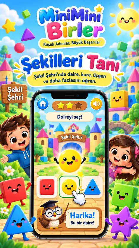 Şekil Şehri şekil öğrenme ekranı